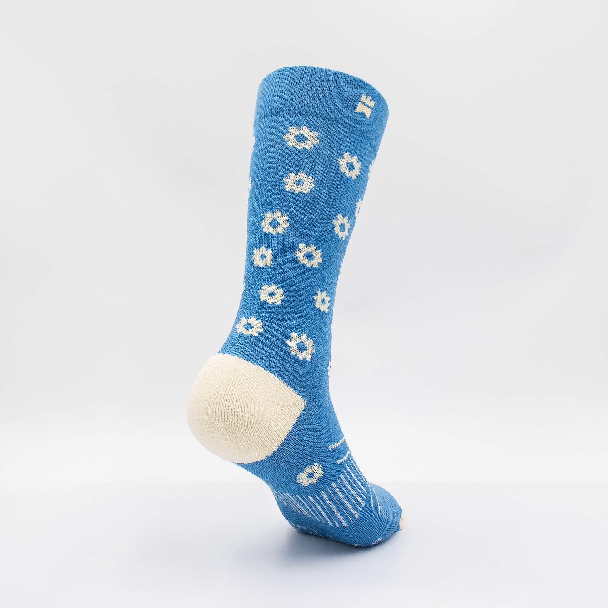 Blue Daisies - Crew Height Socks (Non - Padded) - SNP - W - LS - 5202 - Gilnokie