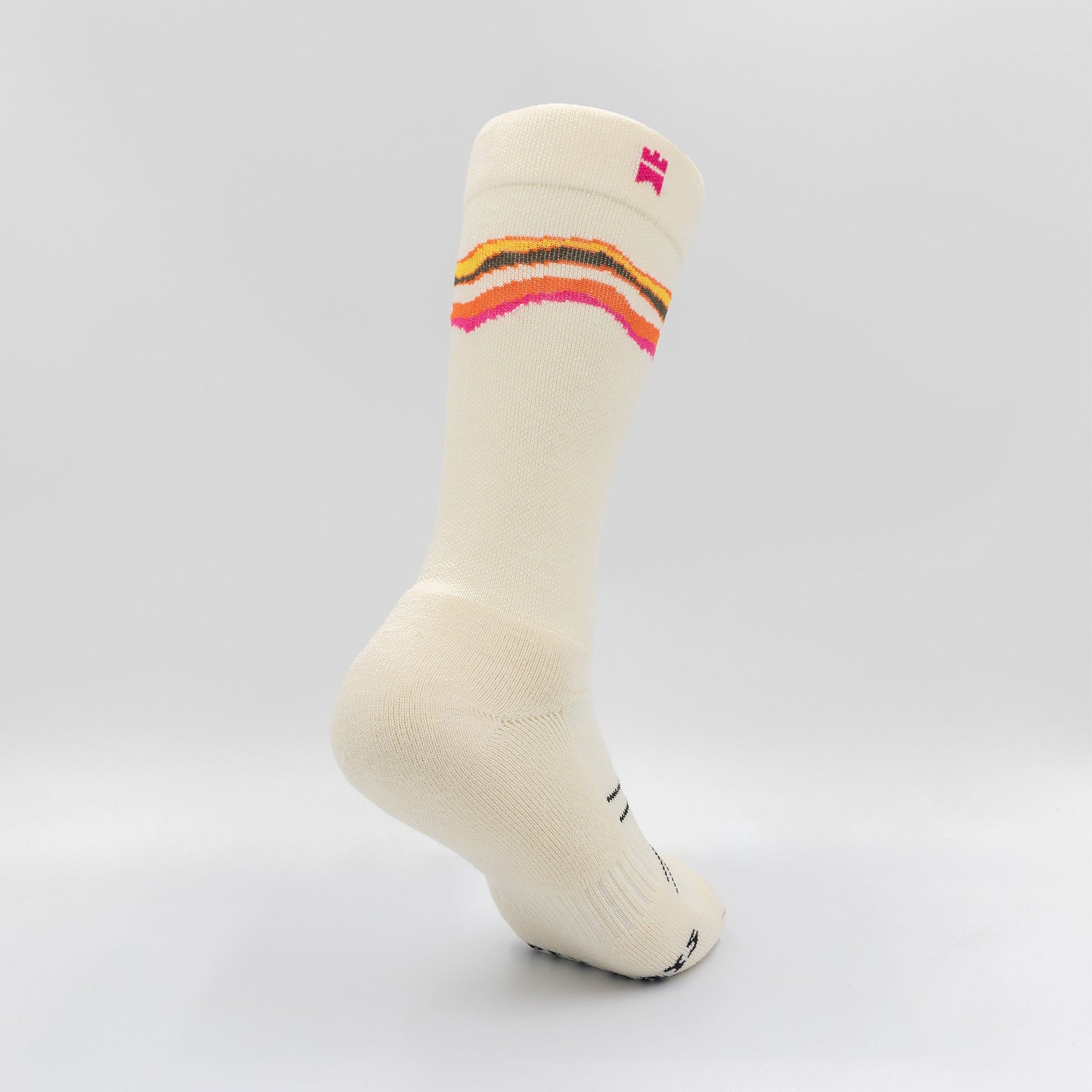 Happy Days (Cream) - Crew Height Socks - Gilnokie