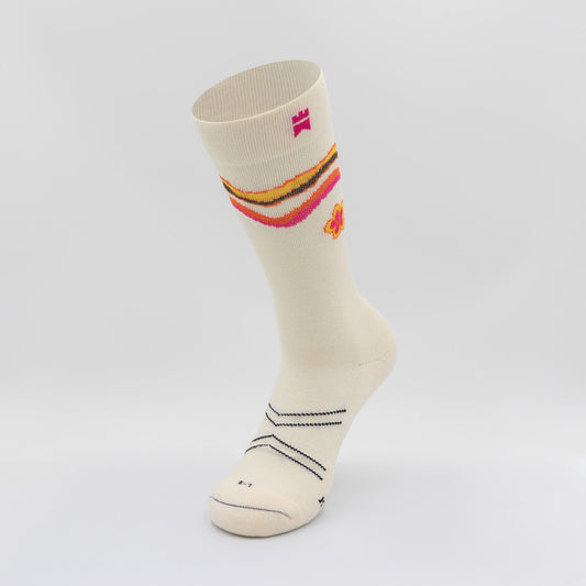 Happy Days (Cream) - Crew Height Socks - Gilnokie