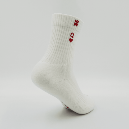 Queen of Hearts - Ribbed Half - Crew Height Socks -  - Gilnokie