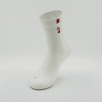 Queen of Hearts - Ribbed Half - Crew Height Socks -  - Gilnokie